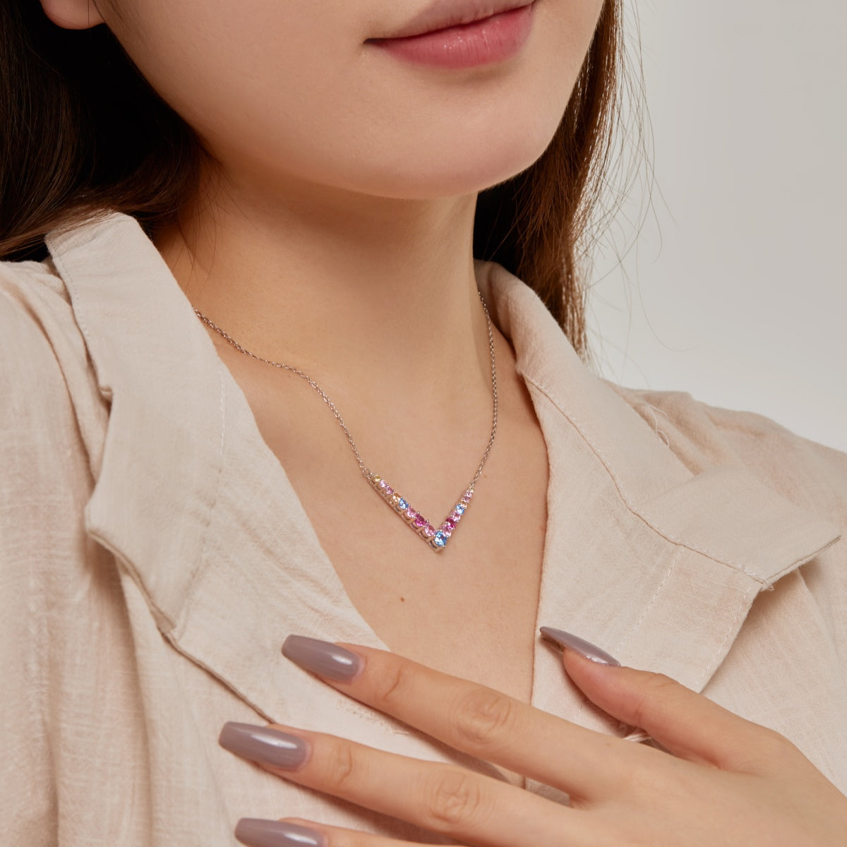 [Perla Lux]Ornate Round Cut Necklace
