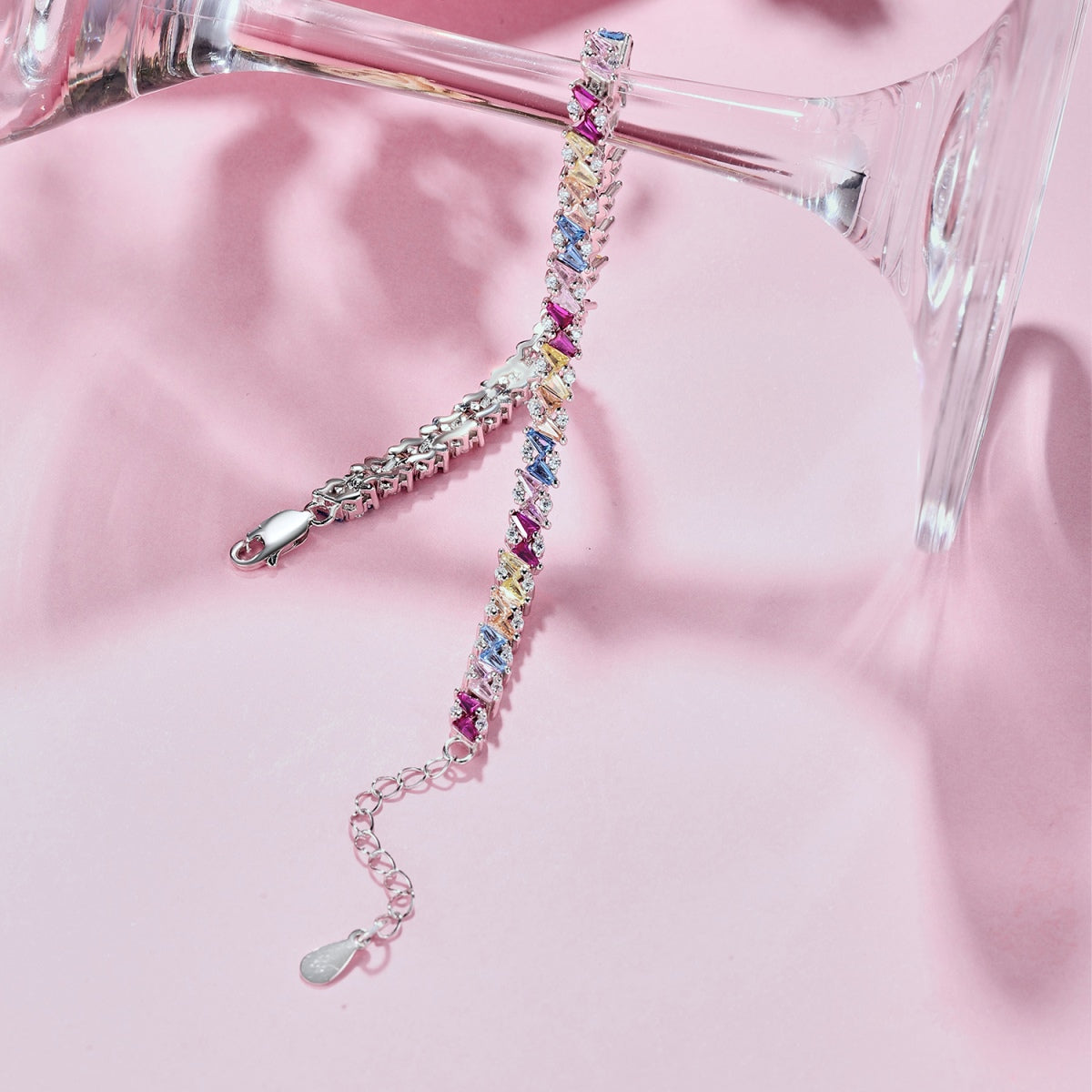 [Perla Lux]Ornate Sparkling Multi Cut Party Bracelet