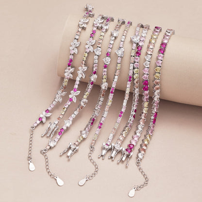 [Perla Lux]Sparkling Colorful Full Heart Tennis Necklace
