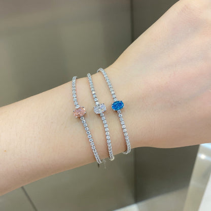 [Perla Lux]0.75 Carat Exquisite Oval Cut Daily Bracelet