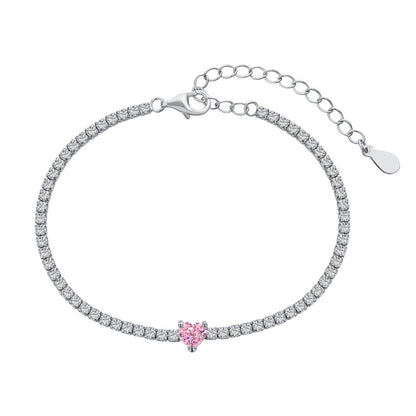 [Perla Lux]0.5 Carat Elegant Romantic Heart Shape Lover Bracelet