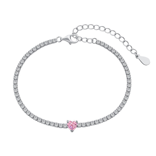 [Perla Lux]0.5 Carat Elegant Romantic Heart Shape Lover Bracelet