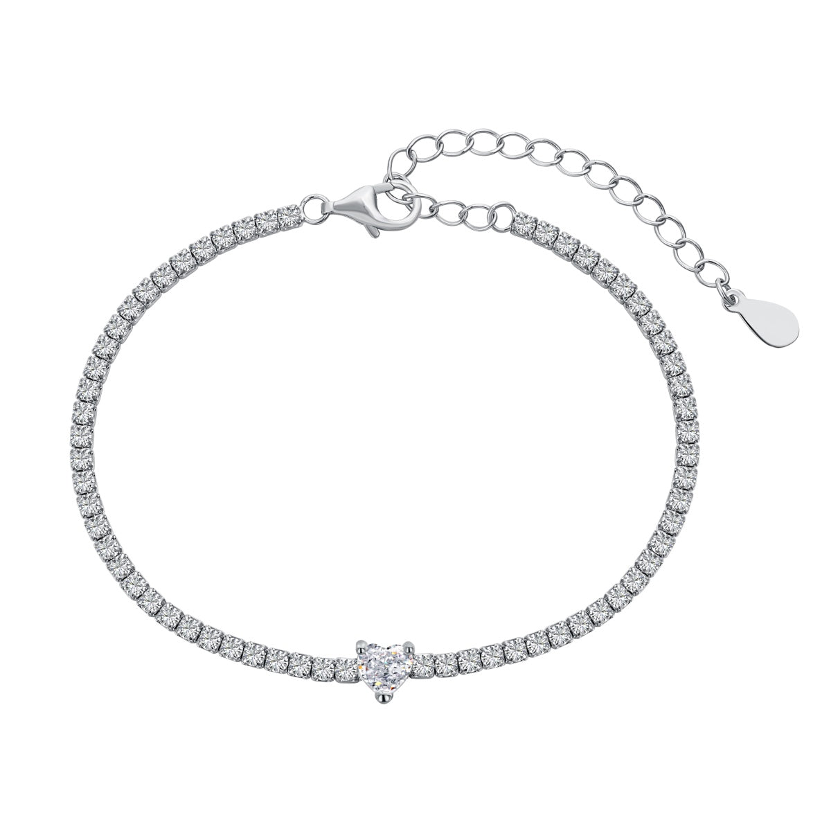 [Perla Lux]0.5 Carat Elegant Romantic Heart Shape Lover Bracelet