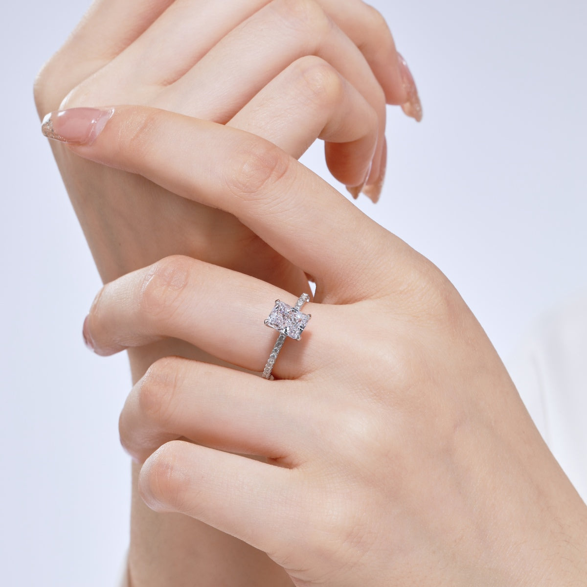 [Perla Lux]2.0 Carat Dazzling Sparkling Radiant Cut Party Ring
