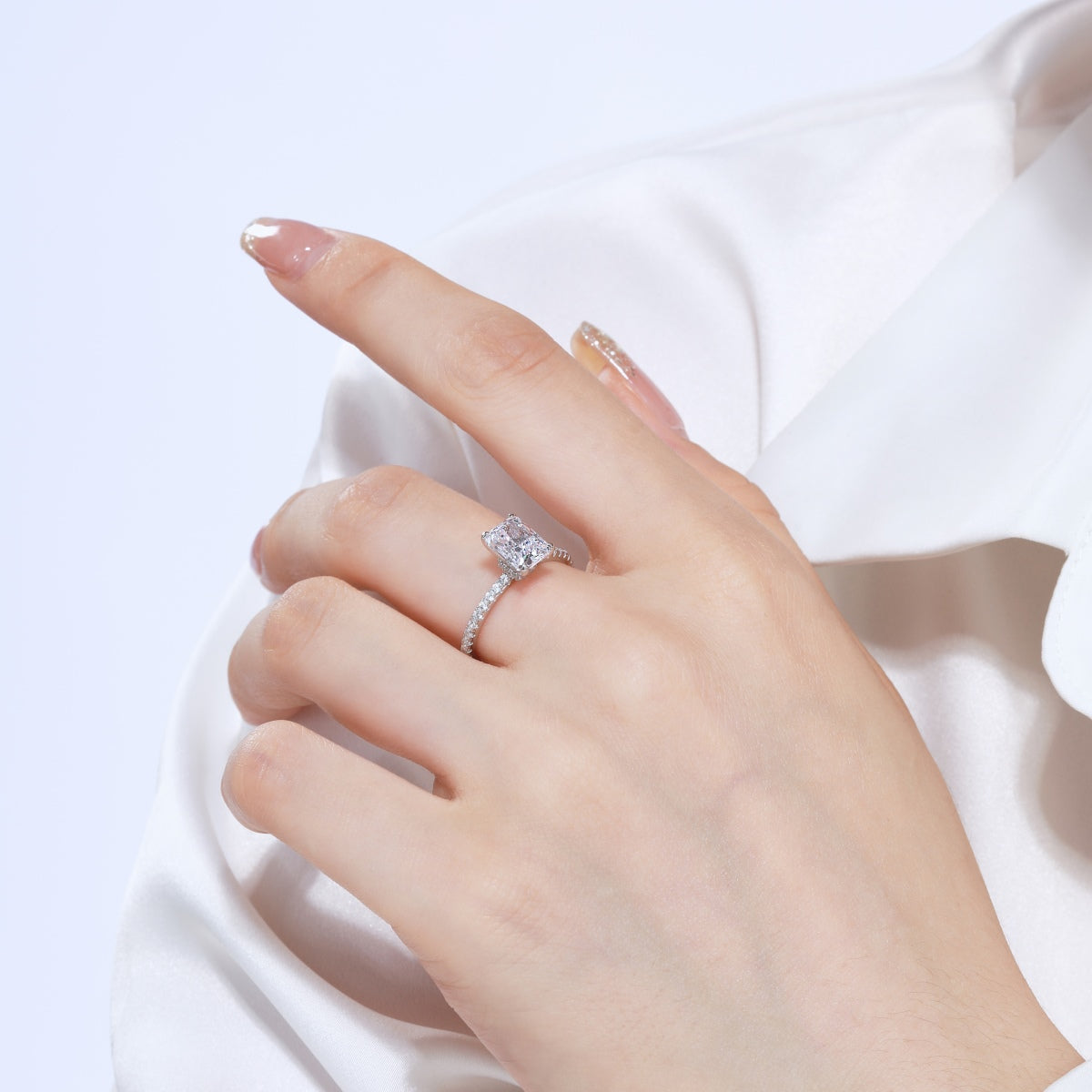 [Perla Lux]2.0 Carat Dazzling Sparkling Radiant Cut Party Ring