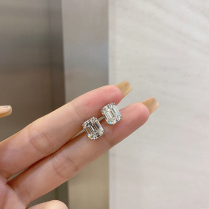 [Perla Lux]Dazzling Square Shape Earrings