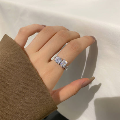 [Perla Lux]2.0 Carat Scintillating Ornate Radiant Cut Party Ring