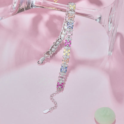[Perla Lux]Delicate Colorful Multi Cut Party Bracelet