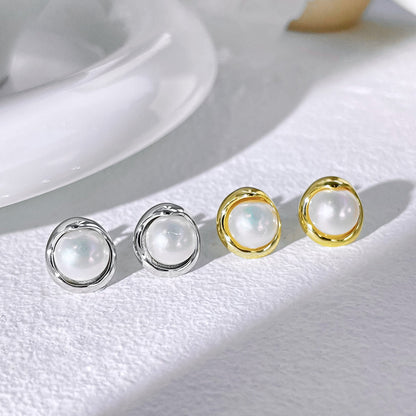 [Perla Lux]Dainty Bread Pearl Earrings