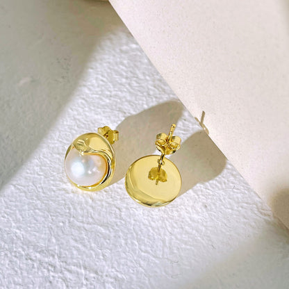 [Perla Lux]Dainty Bread Pearl Earrings