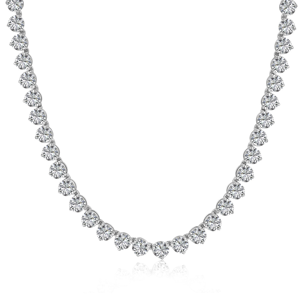 [Perla Lux]Ornate Heart Cut Tennis Necklace