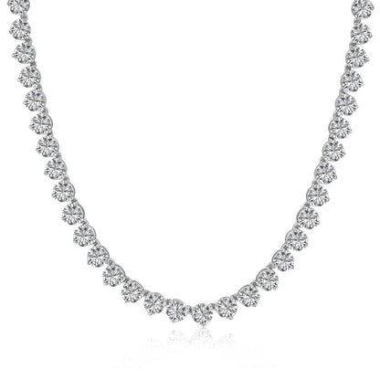 [Perla Lux]Ornate Heart Cut Tennis Necklace