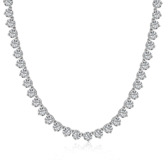 [Perla Lux]Ornate Heart Cut Tennis Necklace