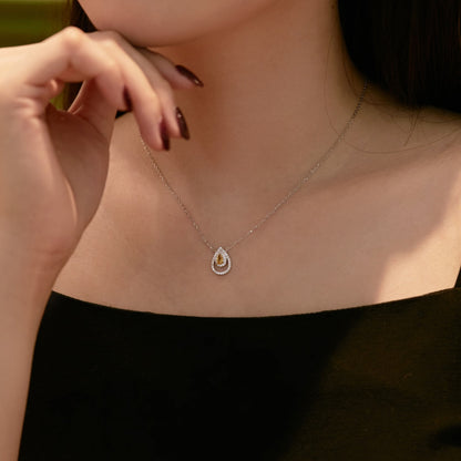 [Perla Lux]Sparkling Pear Cut Necklace