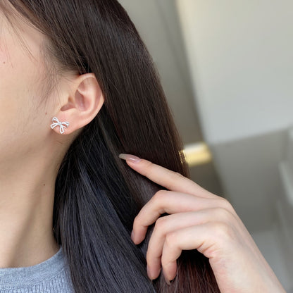 [Perla Lux]Dainty Bow Shape Earrings