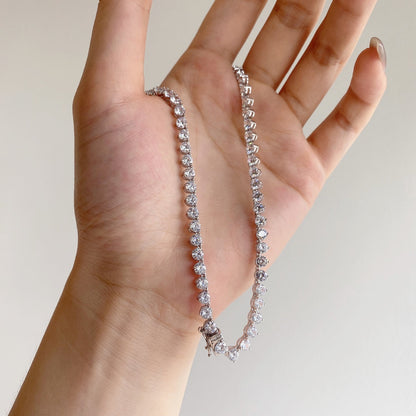 [Perla Lux]Ornate Heart Cut Tennis Necklace