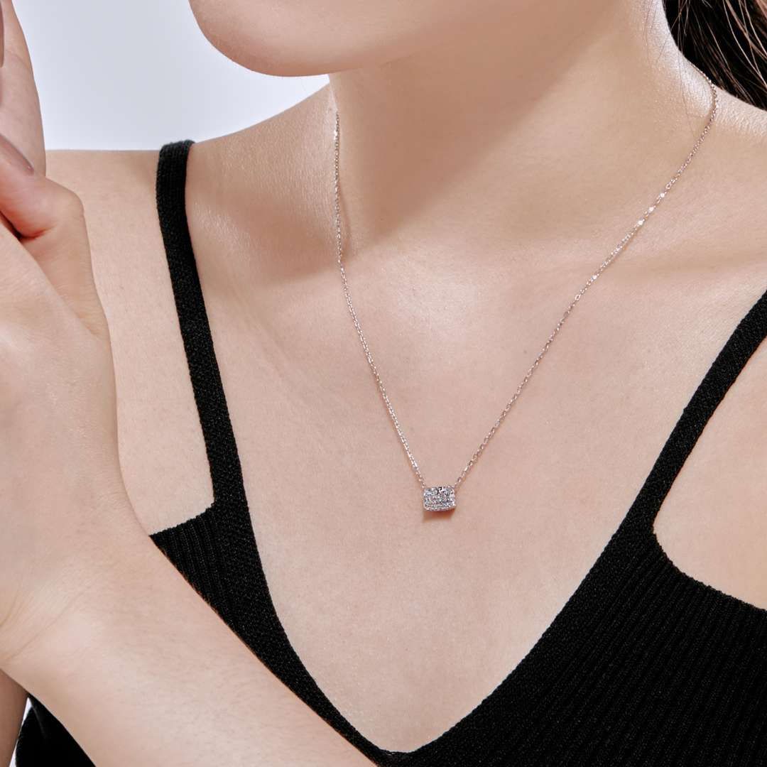 [Perla Lux]Luxurious Square Shape Colorful Necalack