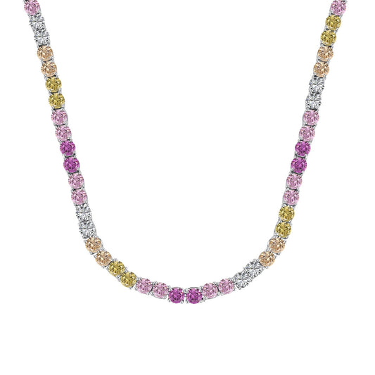 [Perla Lux]Delicate Colorful Tennis Necklace