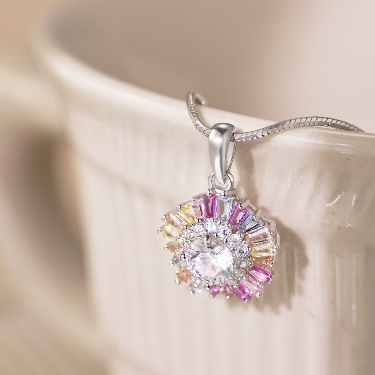 [Perla Lux]Charming Flower Colorful Necklace