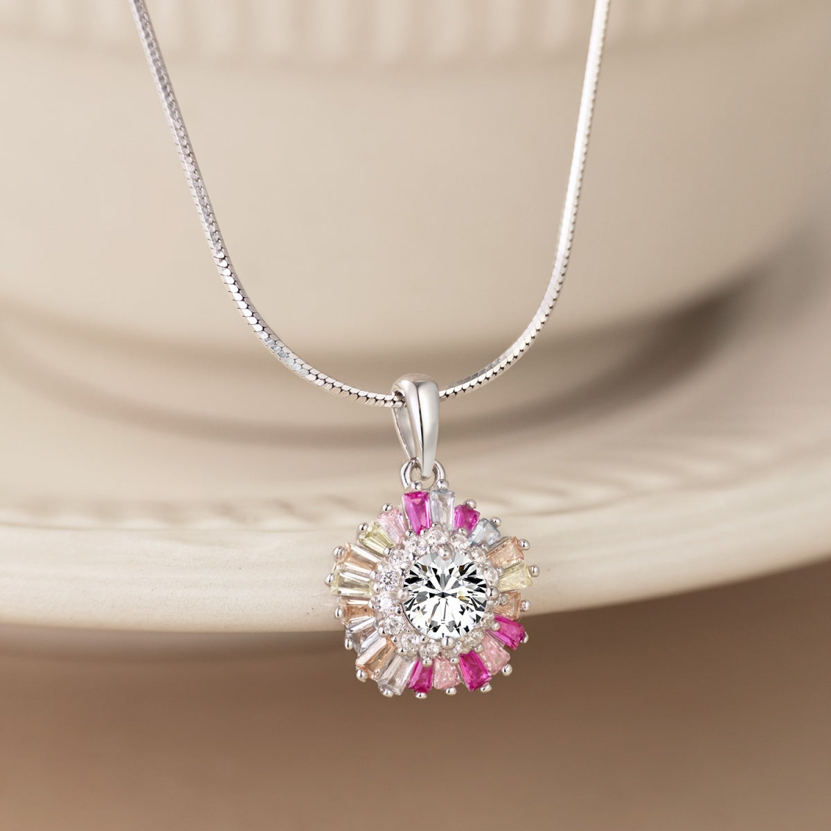 [Perla Lux]Charming Flower Colorful Necklace