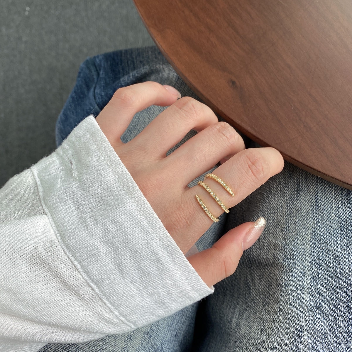 [Perla Lux]Unique Vibrant Entangle Daily Ring