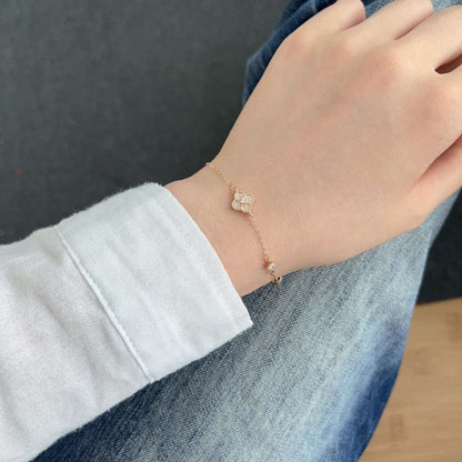 [Perla Lux]Delicate Four Leaf Clover Bracelet