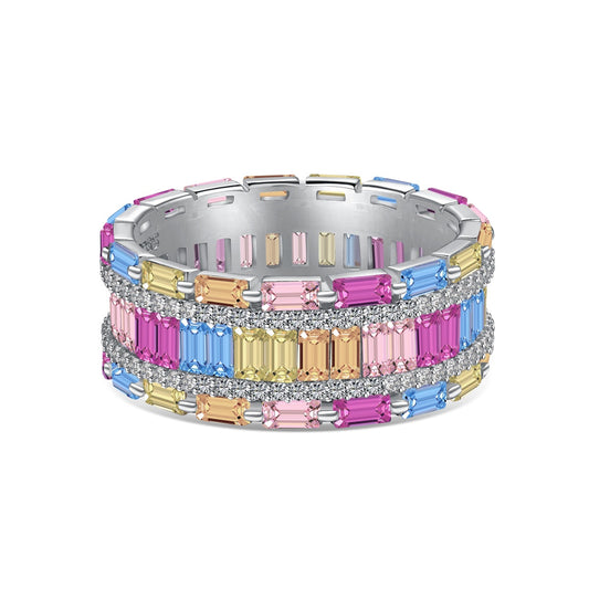 [Perla Lux]Dazzling Colorful Radiant Cut Party Ring
