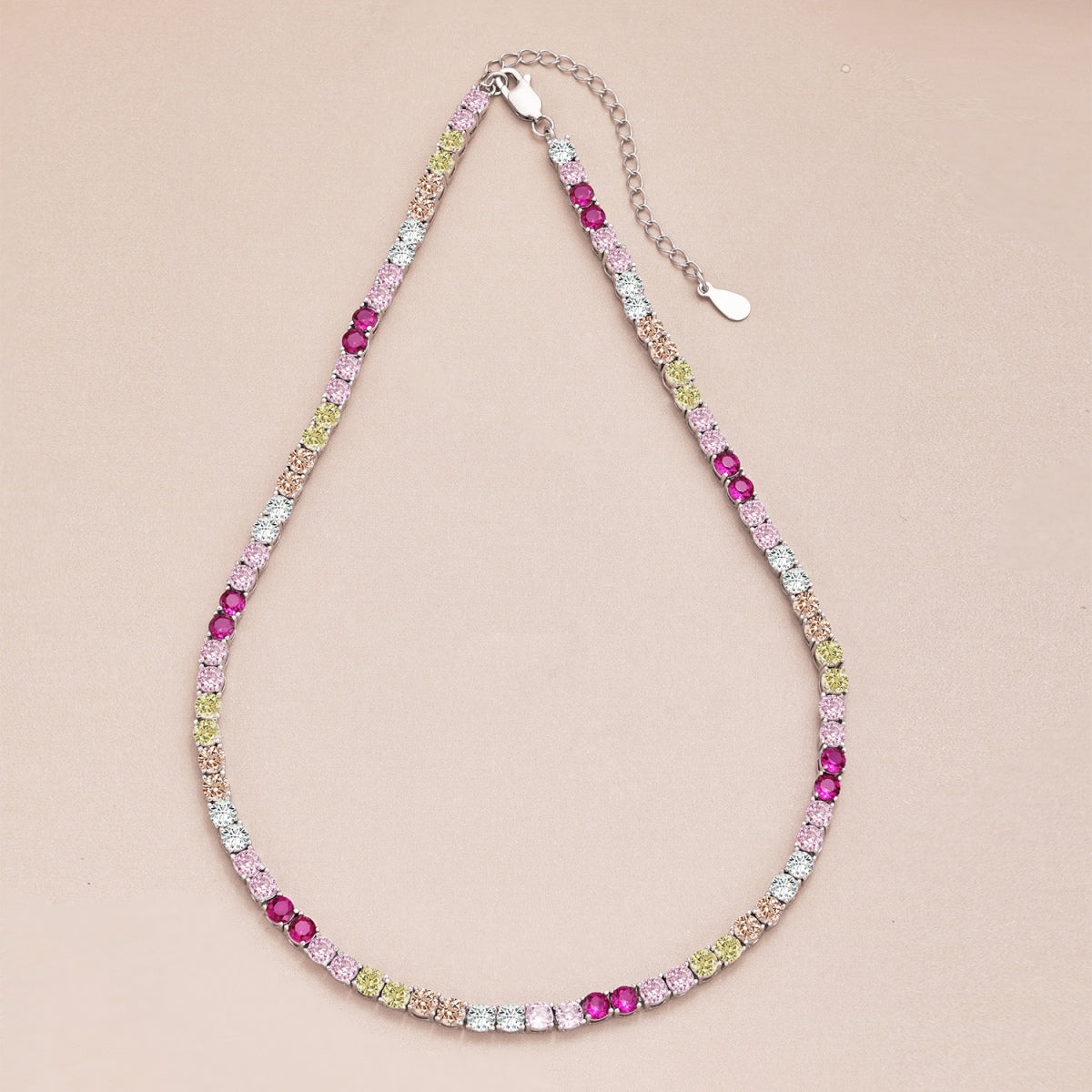 [Perla Lux]Delicate Colorful Tennis Necklace