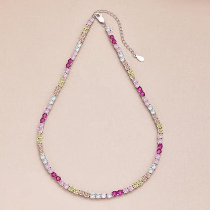[Perla Lux]Delicate Colorful Tennis Necklace