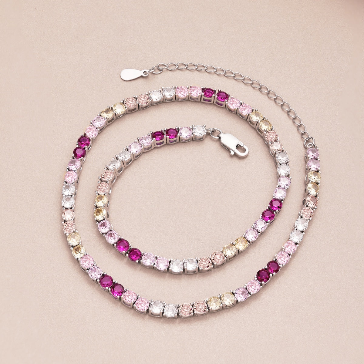 [Perla Lux]Delicate Colorful Tennis Necklace
