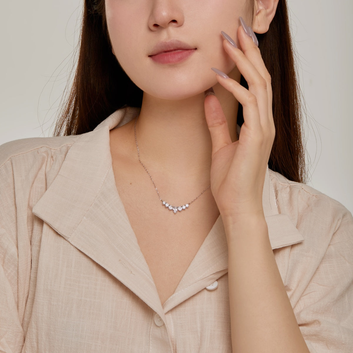 [Perla Lux]Dainty Colorful Heart Necklace