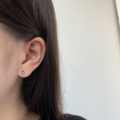 [Perla Lux]Sparkling Colorful Round Shape Earrings