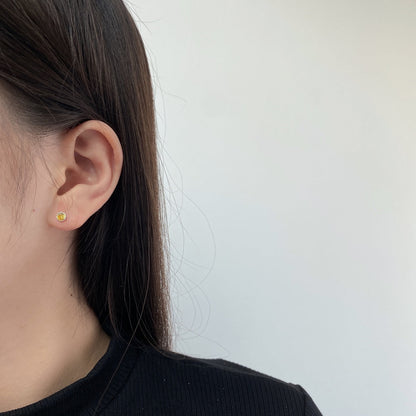 [Perla Lux]Sparkling Colorful Round Shape Earrings