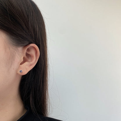[Perla Lux]Sparkling Colorful Round Shape Earrings