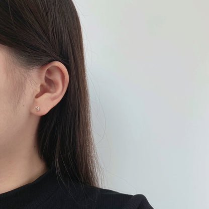 [Perla Lux]Sparkling Colorful Round Shape Earrings