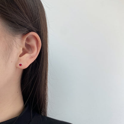 [Perla Lux]Sparkling Colorful Round Shape Earrings