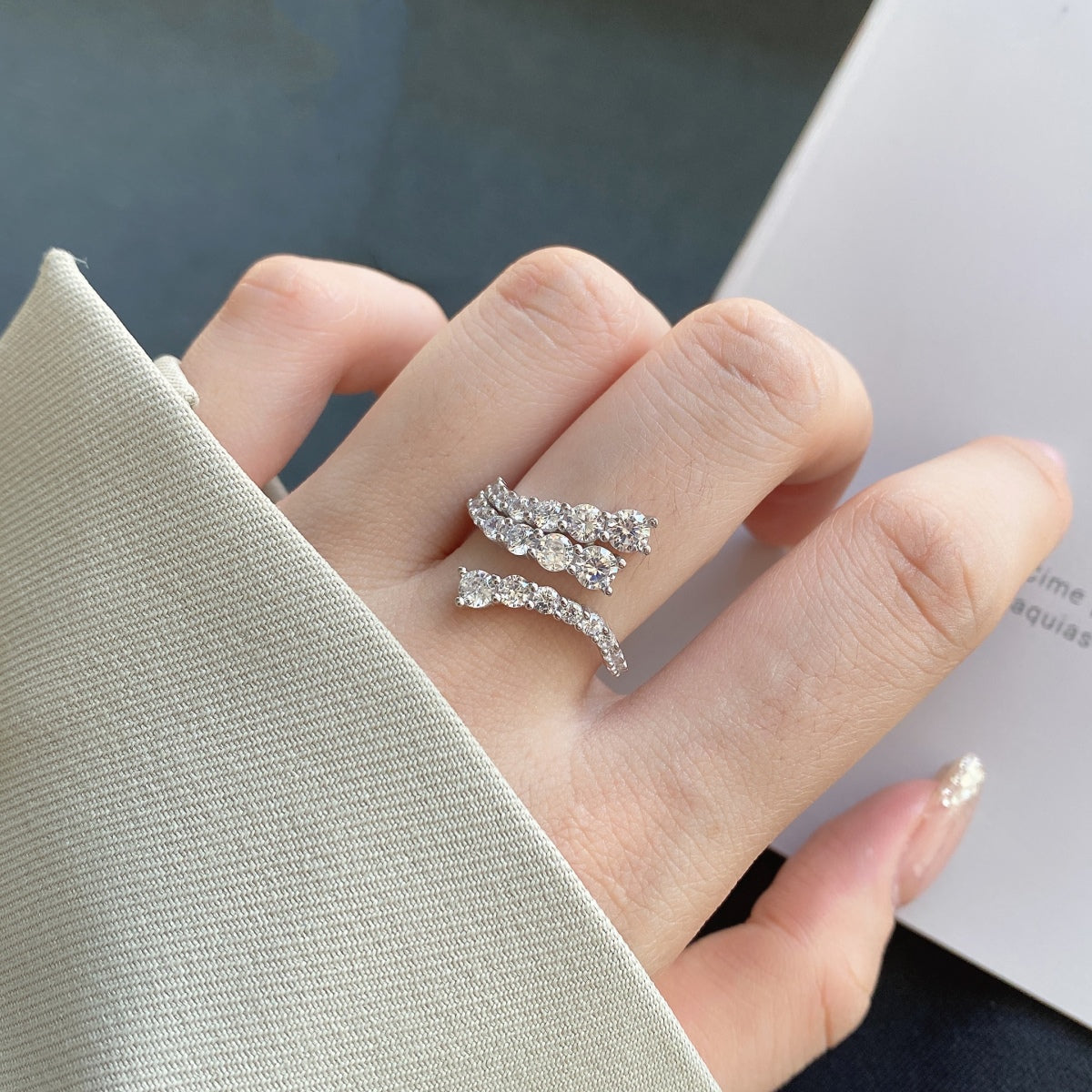 [Perla Lux]Unique Vivid Snake Shape Daily Ring