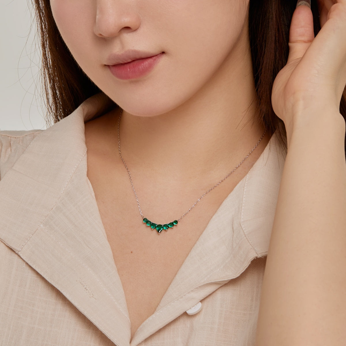 [Perla Lux]Dainty Colorful Heart Necklace