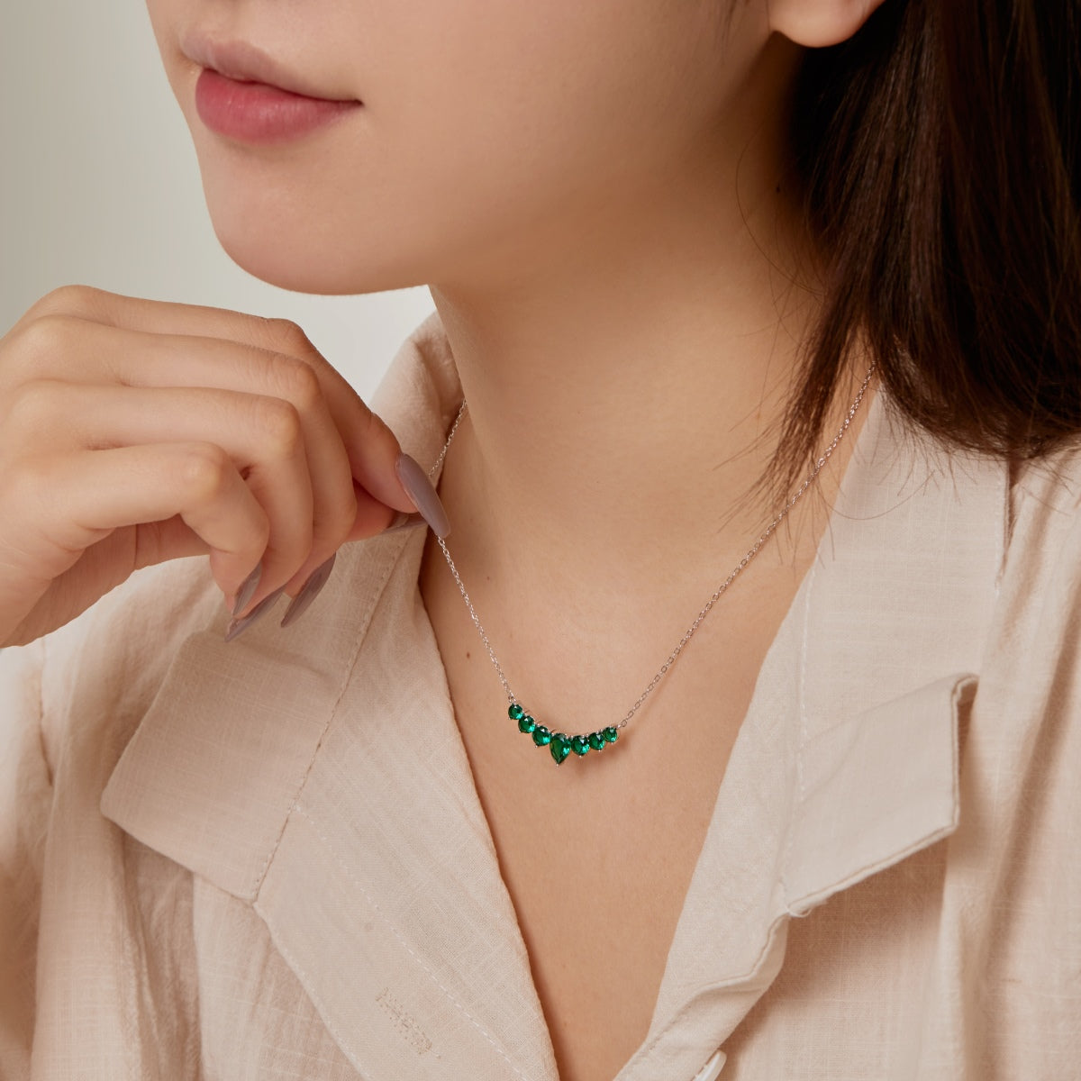 [Perla Lux]Dainty Colorful Heart Necklace