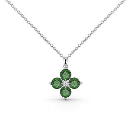 [Perla Lux]Four-Leaf Clover And Eight-Pointed Star Necklace