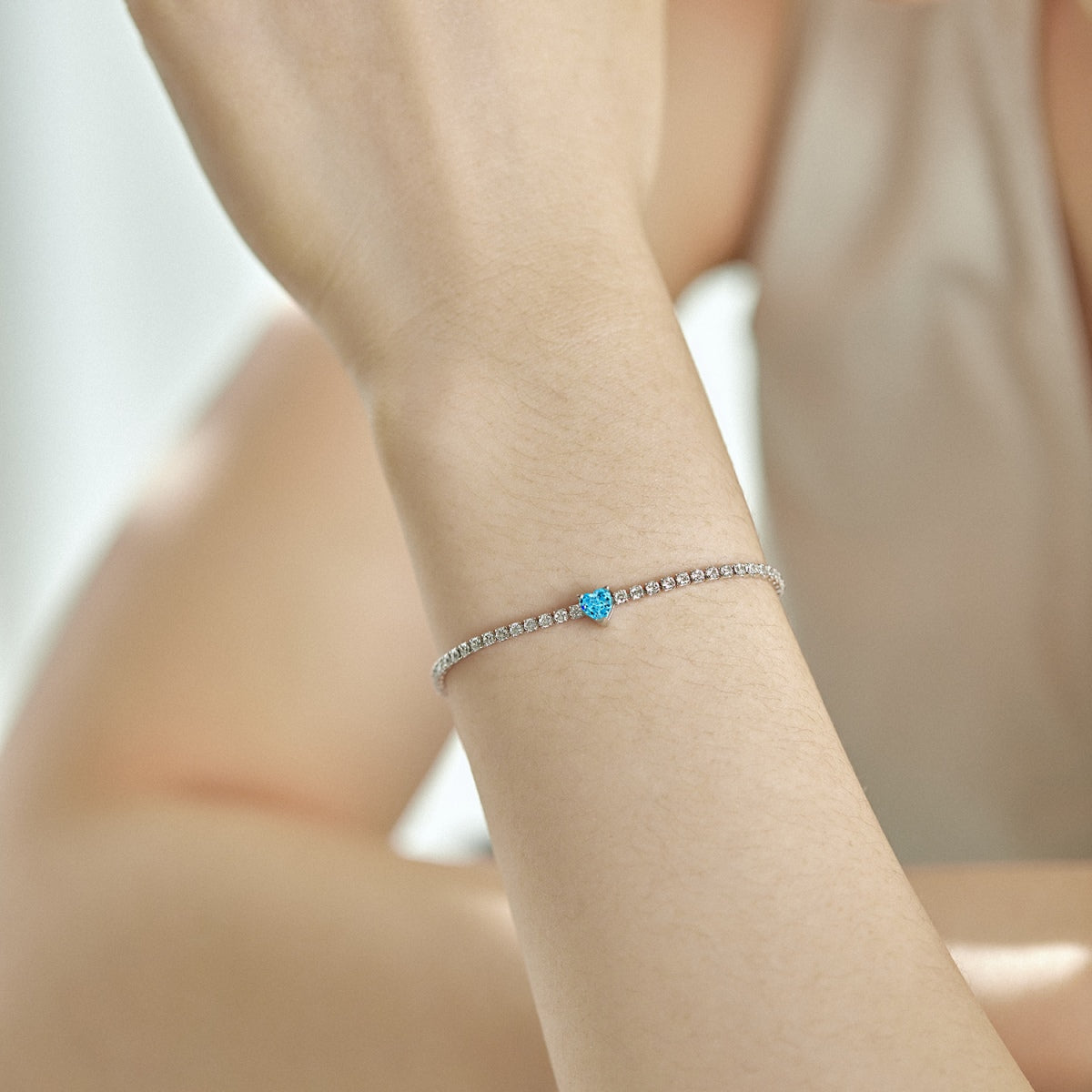 [Perla Lux]0.5 Carat Elegant Romantic Heart Shape Lover Bracelet