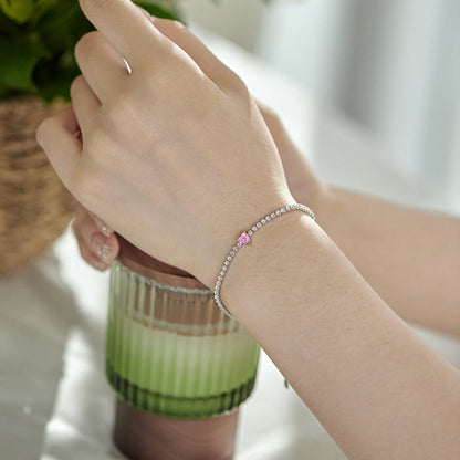 [Perla Lux]0.5 Carat Elegant Romantic Heart Shape Lover Bracelet