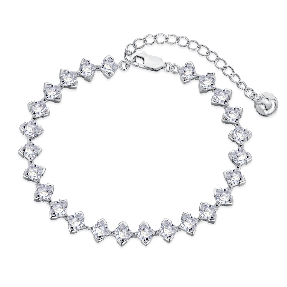 [Perla Lux]0.5 Carat Ornate Princess Cut Daily Bracelet