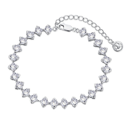 [Perla Lux]0.5 Carat Ornate Princess Cut Daily Bracelet