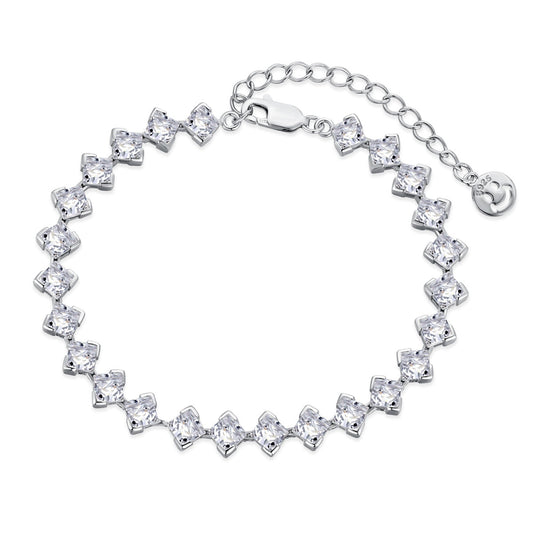 [Perla Lux]0.5 Carat Ornate Princess Cut Daily Bracelet