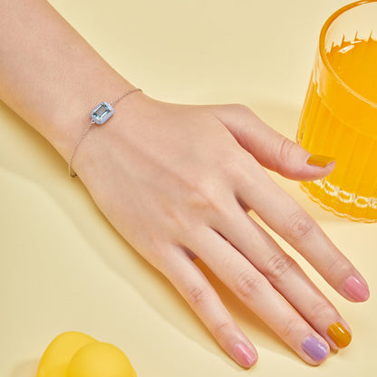 [Perla Lux]2.0 Carat Sparkling Colorful Emerald Cut Daily Bracelet