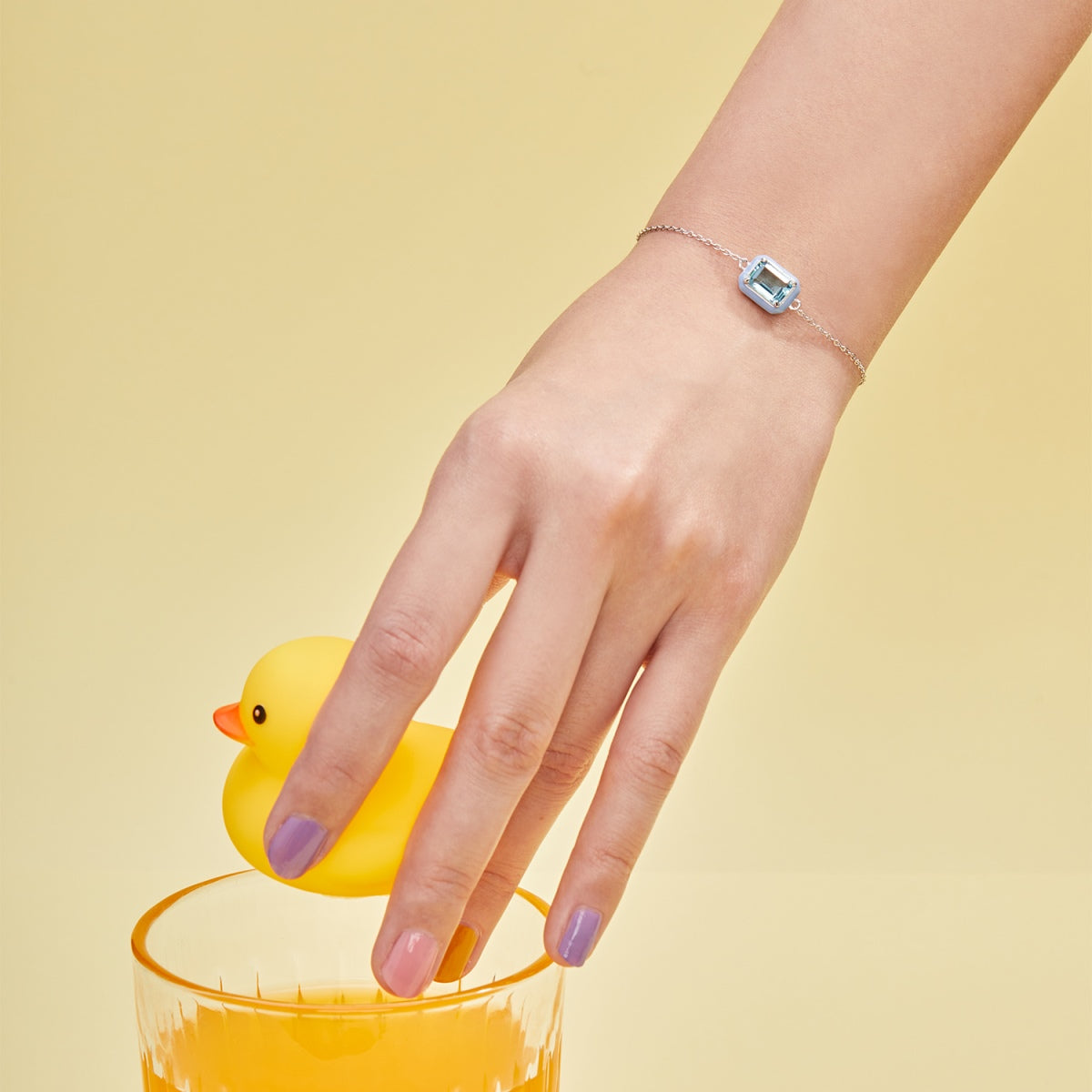 [Perla Lux]2.0 Carat Sparkling Colorful Emerald Cut Daily Bracelet