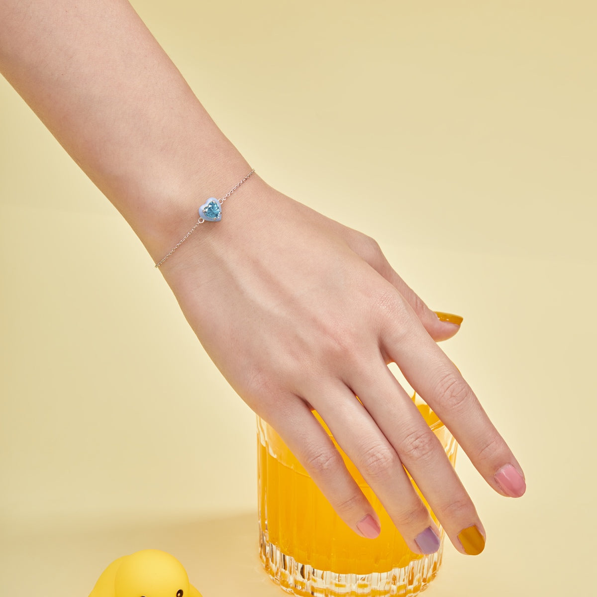 [Perla Lux]Sparkling Romantic Heart Shape Lover Bracelet