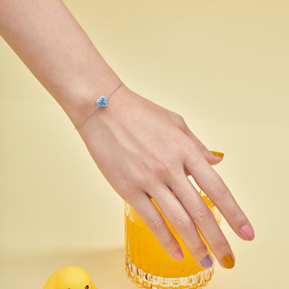 [Perla Lux]Sparkling Romantic Heart Shape Lover Bracelet
