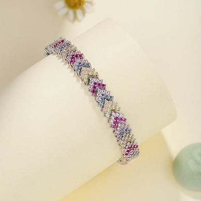 [Perla Lux]Ornate Sparkling Round Cut Party Bracelet